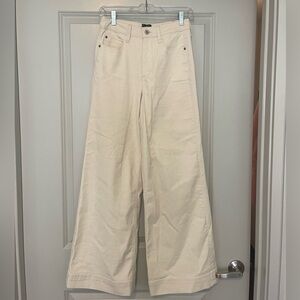 wide-legged- Anthropologie- cream- size 26